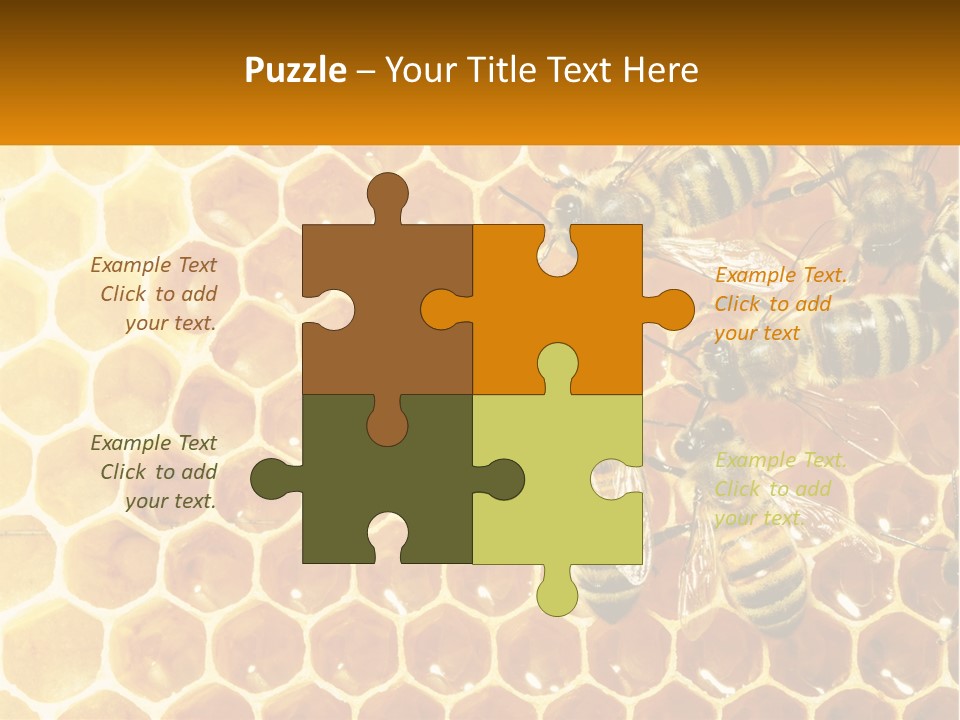 A Group Of Bees Sitting On Top Of A Honeycomb PowerPoint Template