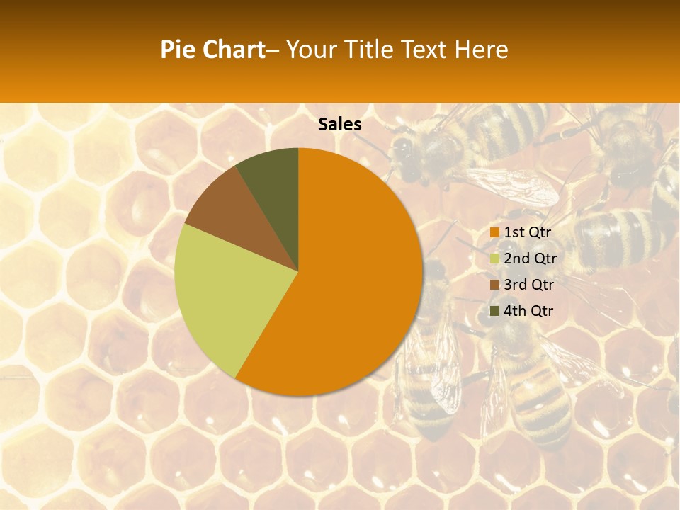 A Group Of Bees Sitting On Top Of A Honeycomb PowerPoint Template