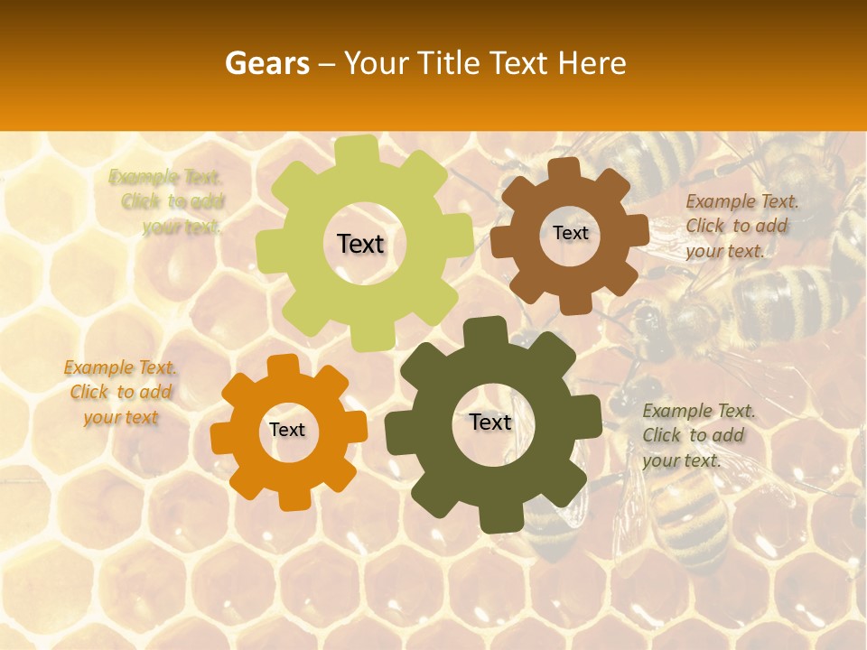 A Group Of Bees Sitting On Top Of A Honeycomb PowerPoint Template