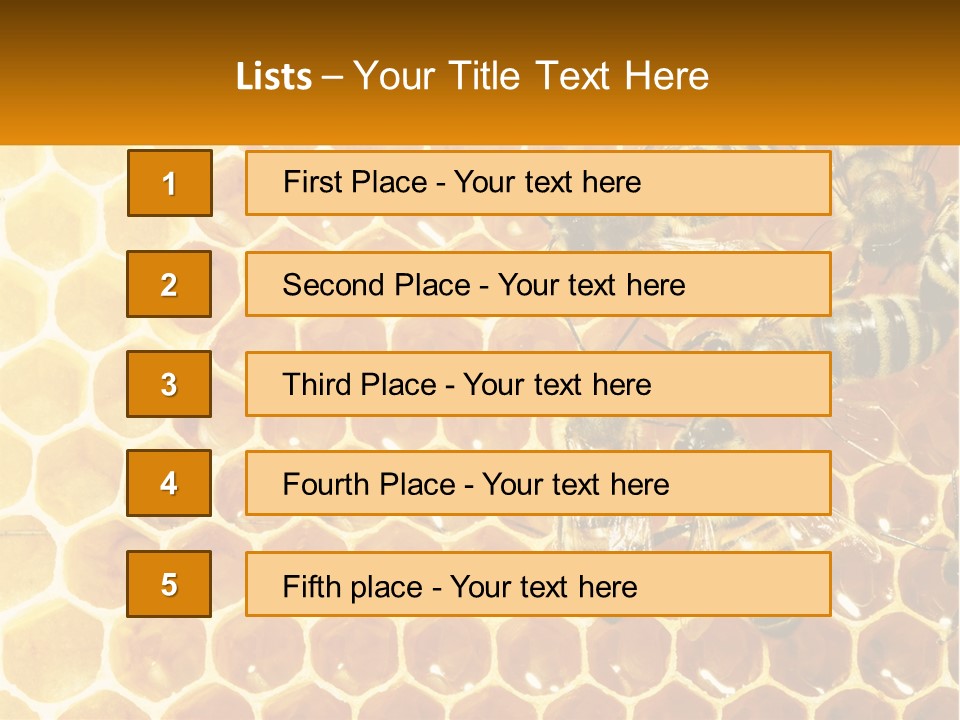 A Group Of Bees Sitting On Top Of A Honeycomb PowerPoint Template