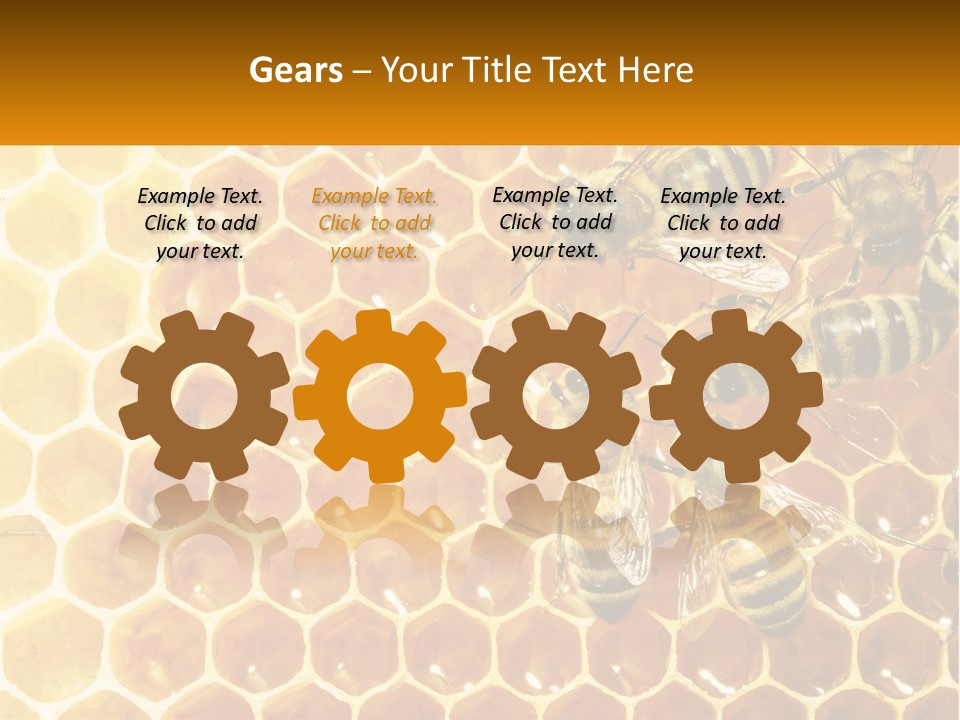 A Group Of Bees Sitting On Top Of A Honeycomb PowerPoint Template