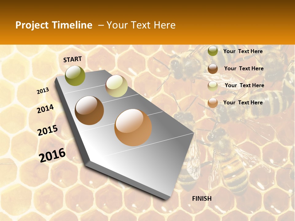 A Group Of Bees Sitting On Top Of A Honeycomb PowerPoint Template