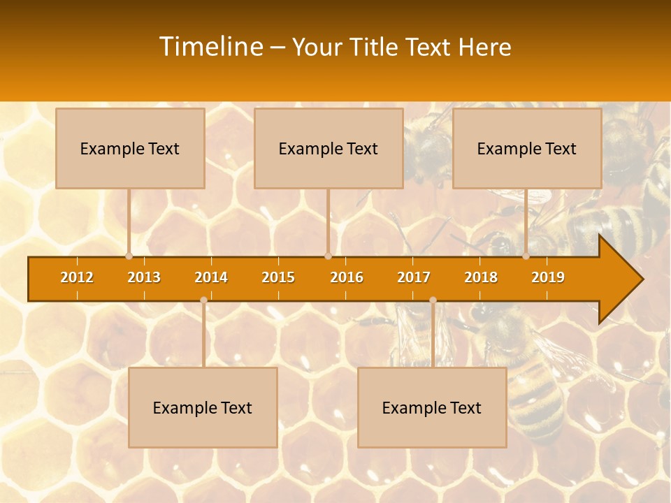 A Group Of Bees Sitting On Top Of A Honeycomb PowerPoint Template