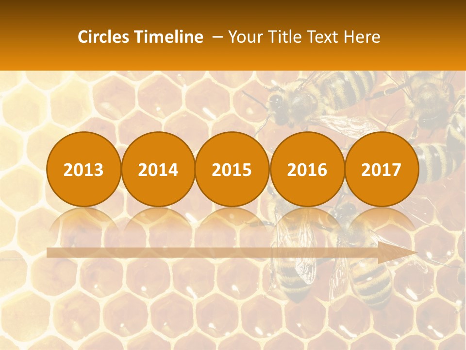 A Group Of Bees Sitting On Top Of A Honeycomb PowerPoint Template