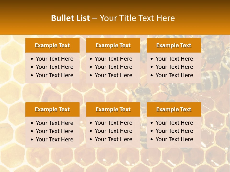 A Group Of Bees Sitting On Top Of A Honeycomb PowerPoint Template