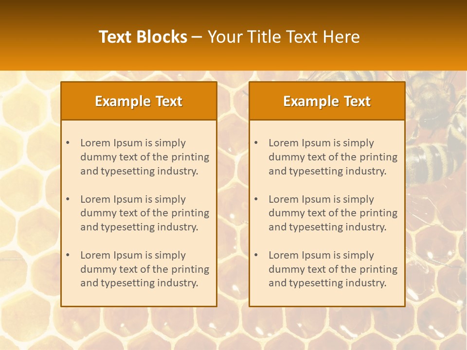 A Group Of Bees Sitting On Top Of A Honeycomb PowerPoint Template