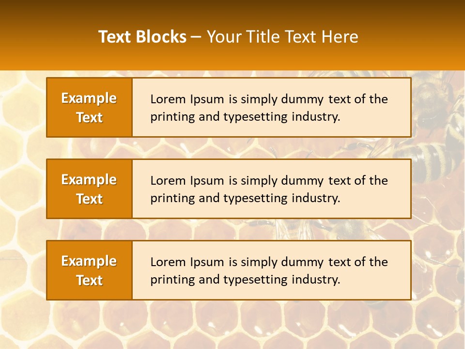A Group Of Bees Sitting On Top Of A Honeycomb PowerPoint Template