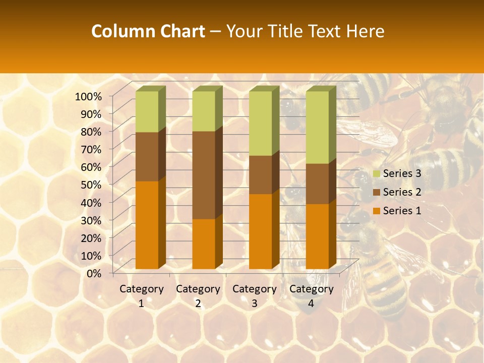 A Group Of Bees Sitting On Top Of A Honeycomb PowerPoint Template