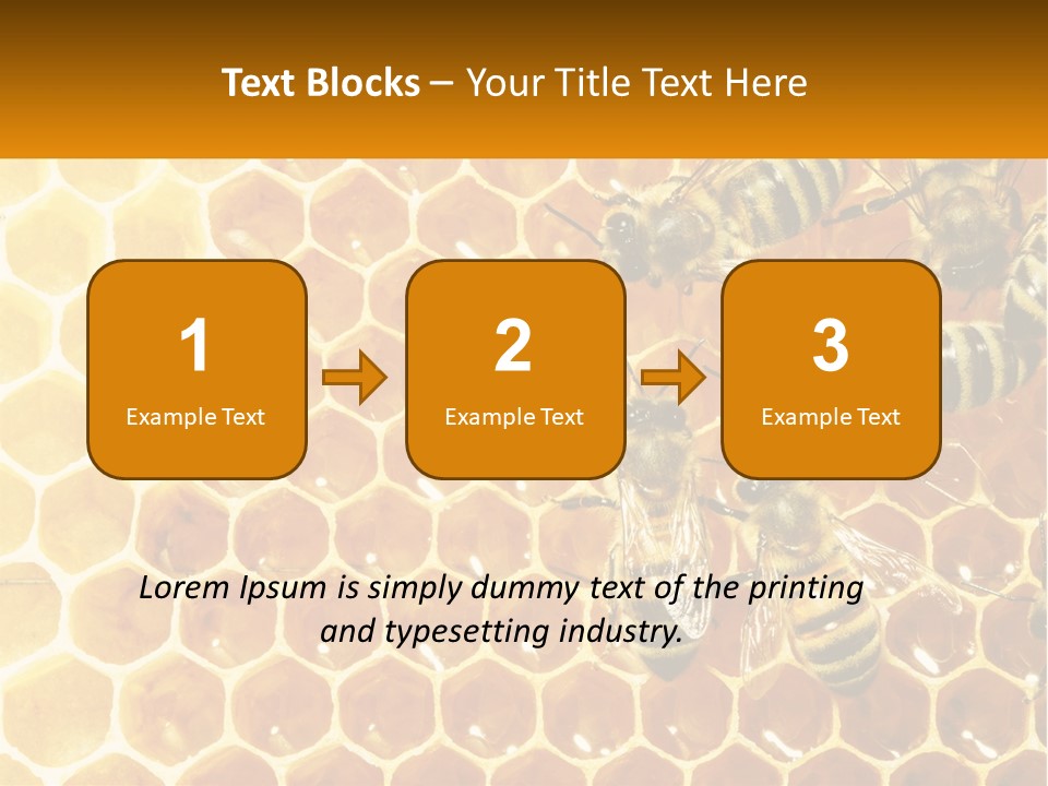 A Group Of Bees Sitting On Top Of A Honeycomb PowerPoint Template