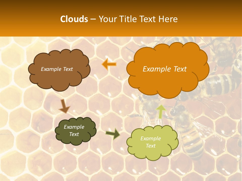 A Group Of Bees Sitting On Top Of A Honeycomb PowerPoint Template