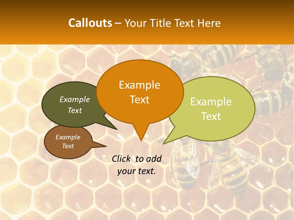 A Group Of Bees Sitting On Top Of A Honeycomb PowerPoint Template