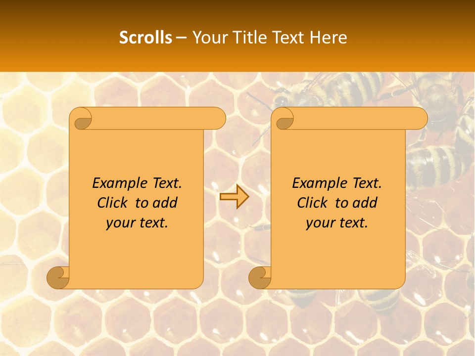 A Group Of Bees Sitting On Top Of A Honeycomb PowerPoint Template