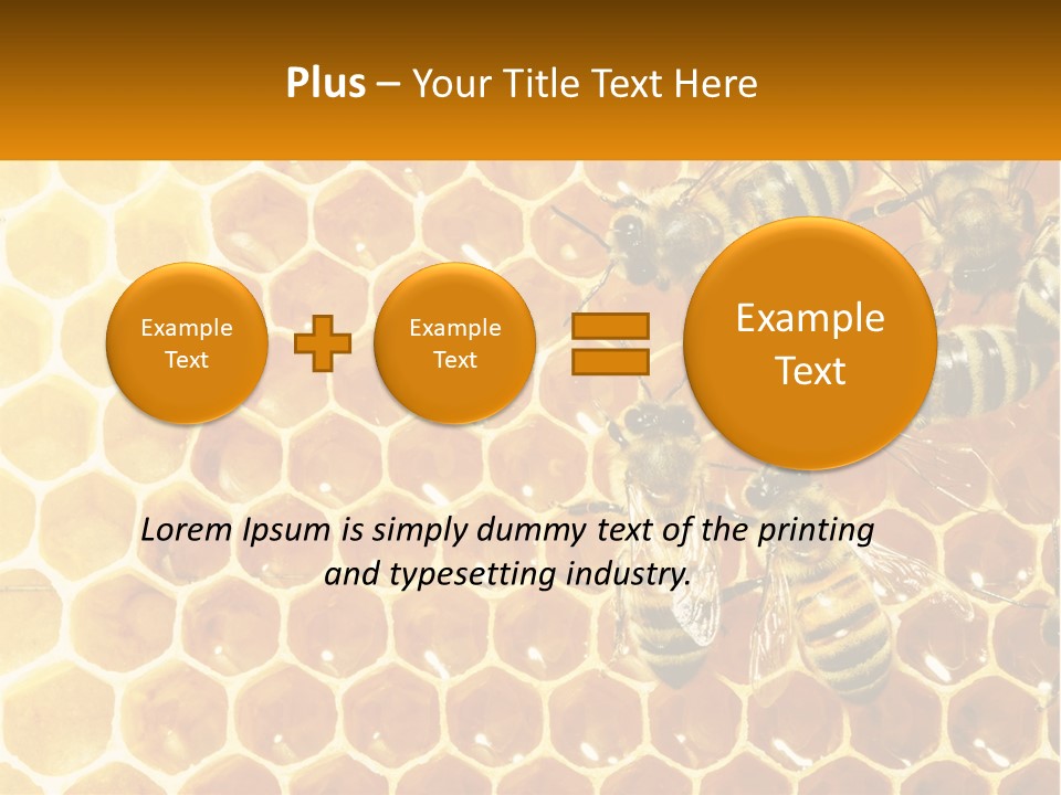 A Group Of Bees Sitting On Top Of A Honeycomb PowerPoint Template