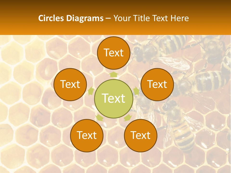 A Group Of Bees Sitting On Top Of A Honeycomb PowerPoint Template