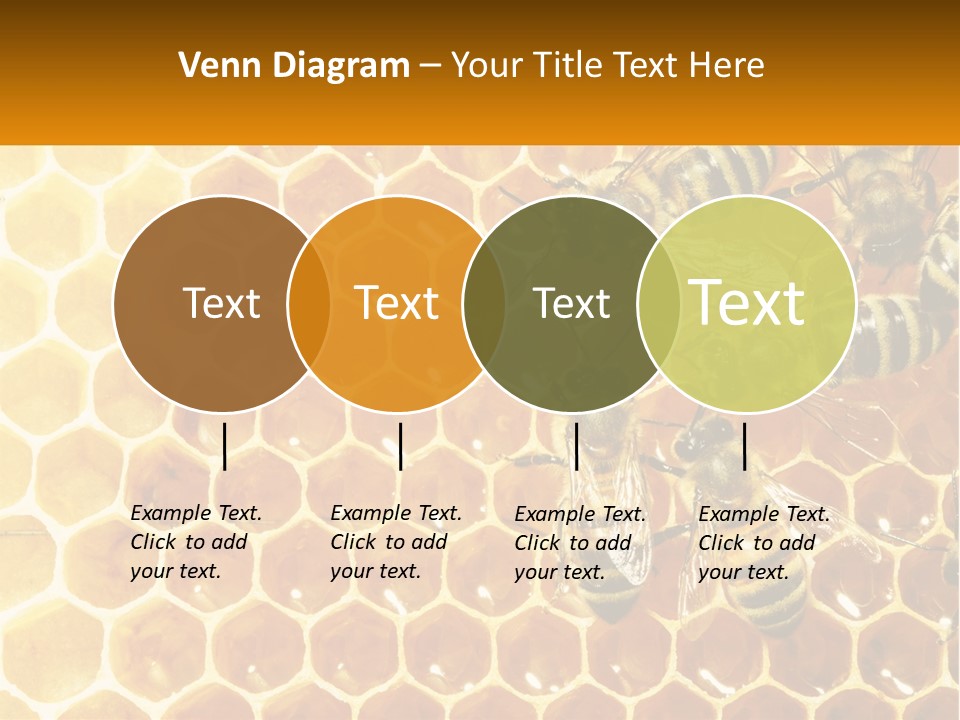 A Group Of Bees Sitting On Top Of A Honeycomb PowerPoint Template