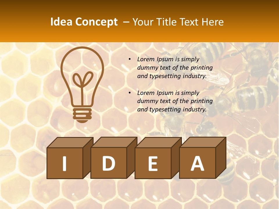 A Group Of Bees Sitting On Top Of A Honeycomb PowerPoint Template