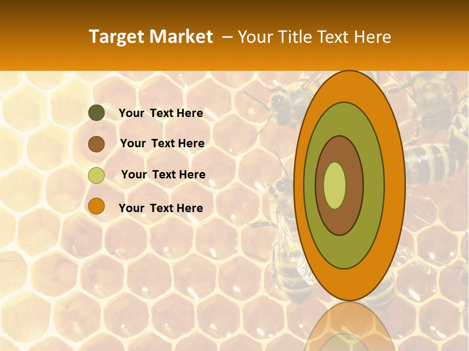 A Group Of Bees Sitting On Top Of A Honeycomb PowerPoint Template