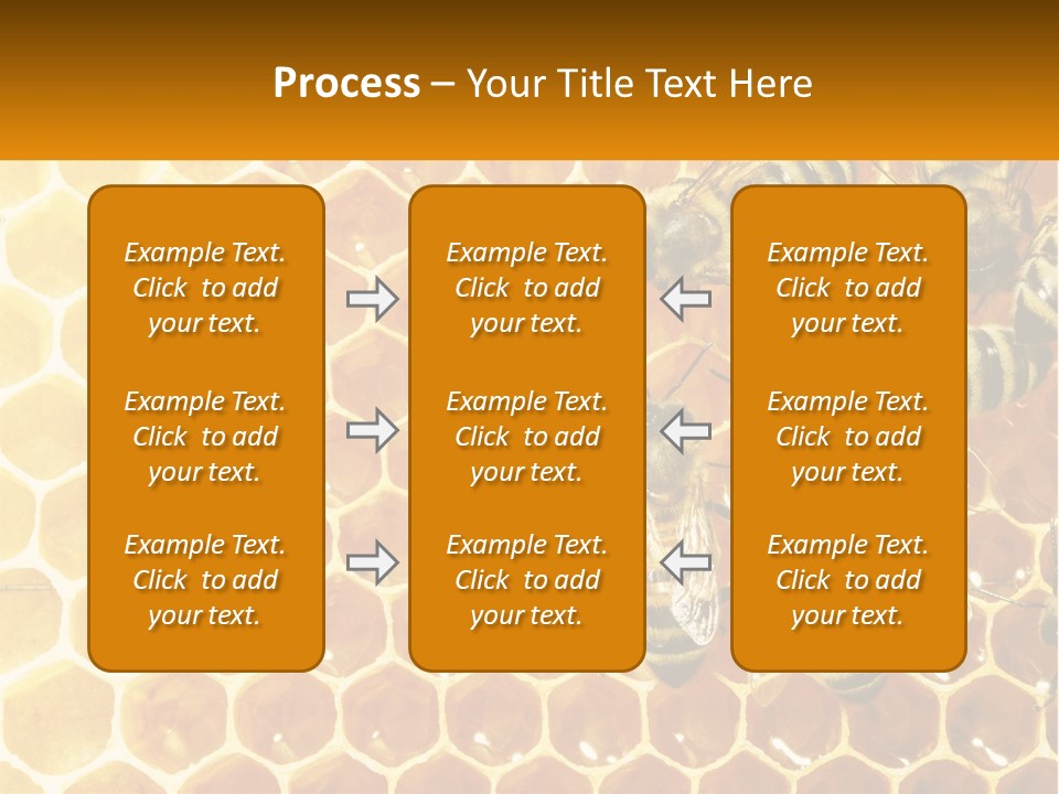A Group Of Bees Sitting On Top Of A Honeycomb PowerPoint Template