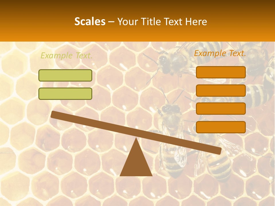 A Group Of Bees Sitting On Top Of A Honeycomb PowerPoint Template