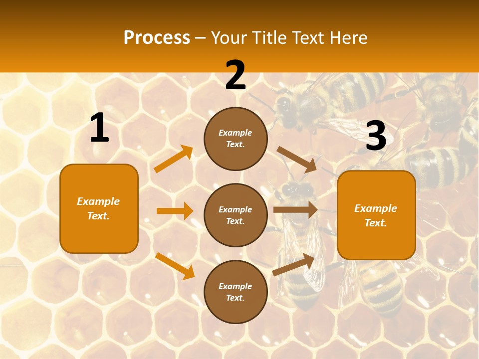 A Group Of Bees Sitting On Top Of A Honeycomb PowerPoint Template