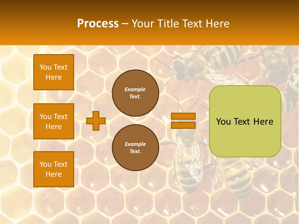 A Group Of Bees Sitting On Top Of A Honeycomb PowerPoint Template