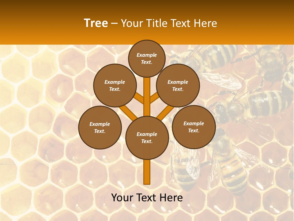 A Group Of Bees Sitting On Top Of A Honeycomb PowerPoint Template