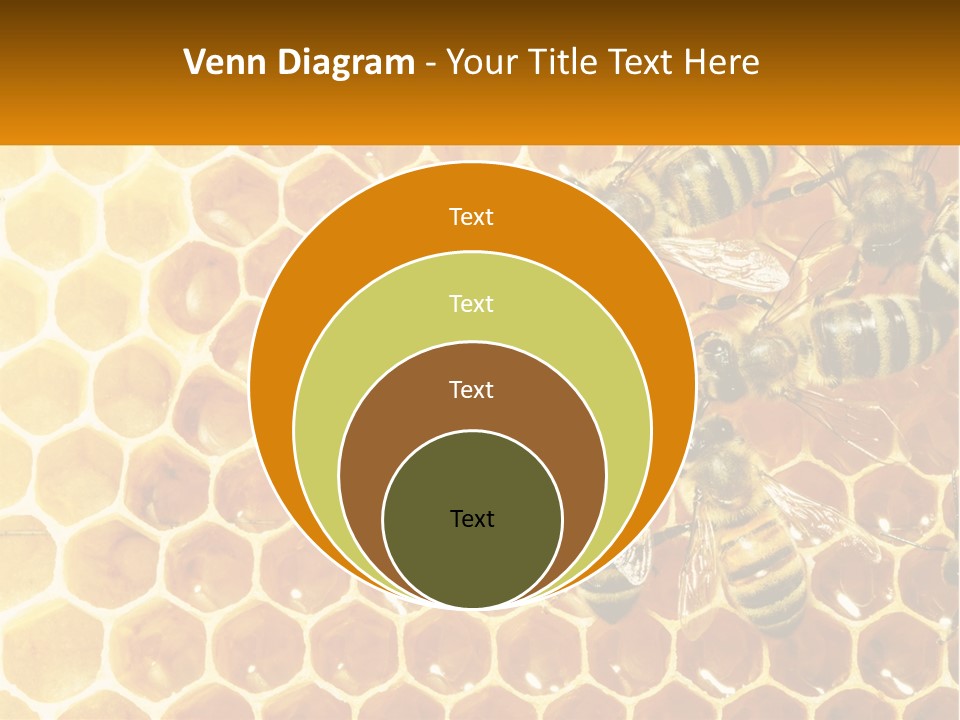 A Group Of Bees Sitting On Top Of A Honeycomb PowerPoint Template