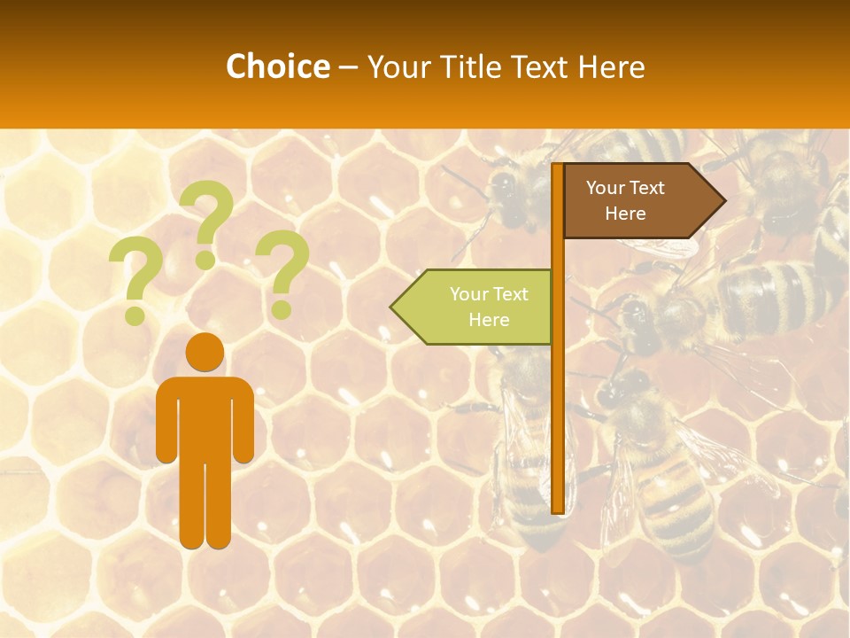 A Group Of Bees Sitting On Top Of A Honeycomb PowerPoint Template