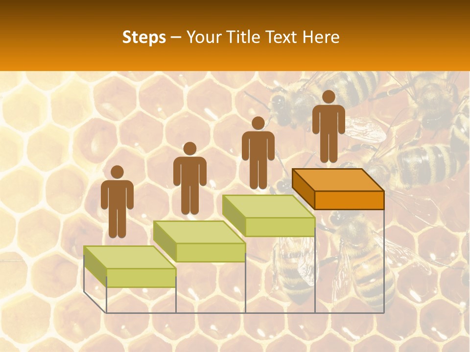 A Group Of Bees Sitting On Top Of A Honeycomb PowerPoint Template