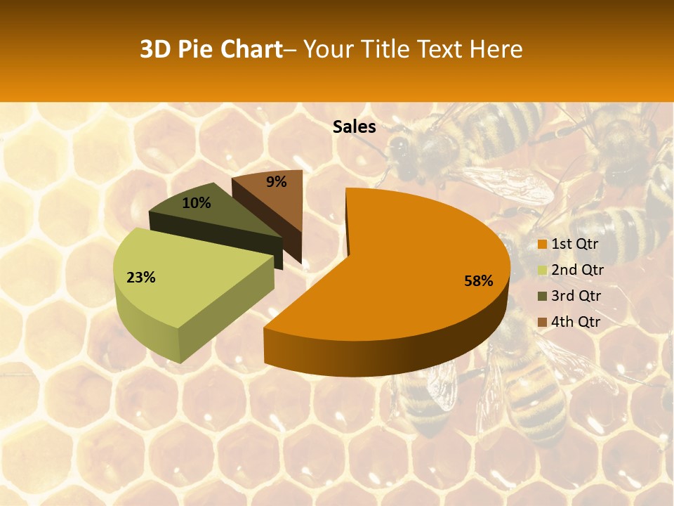 A Group Of Bees Sitting On Top Of A Honeycomb PowerPoint Template