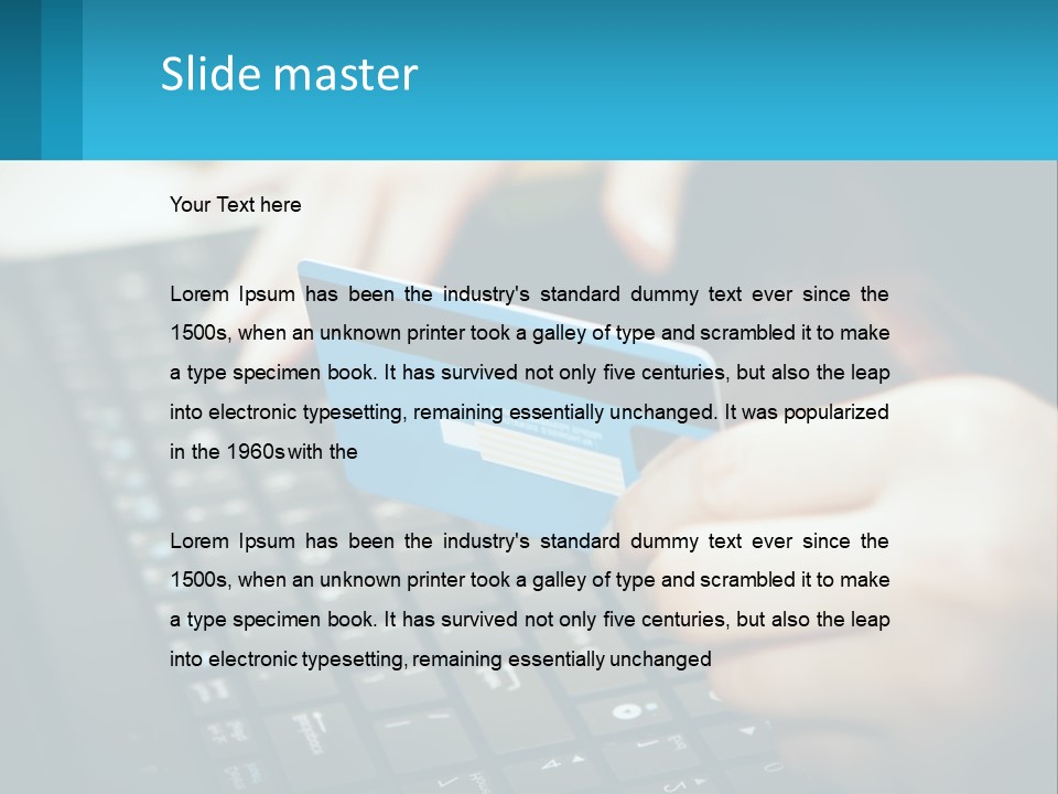 A Person Holding A Credit Card While Using A Laptop PowerPoint Template