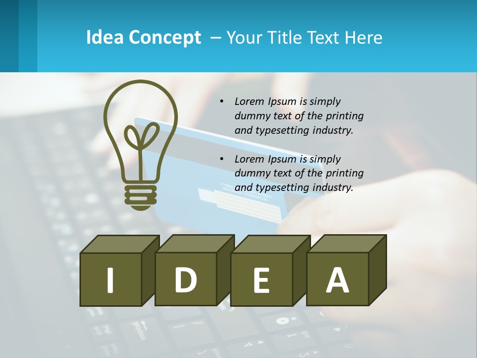 A Person Holding A Credit Card While Using A Laptop PowerPoint Template