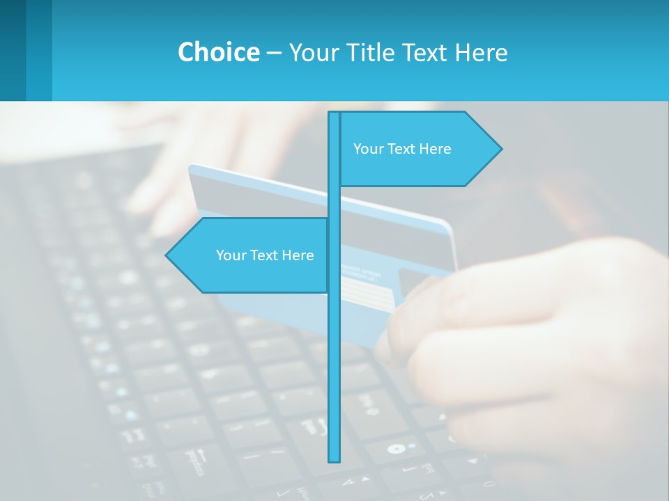 A Person Holding A Credit Card While Using A Laptop PowerPoint Template