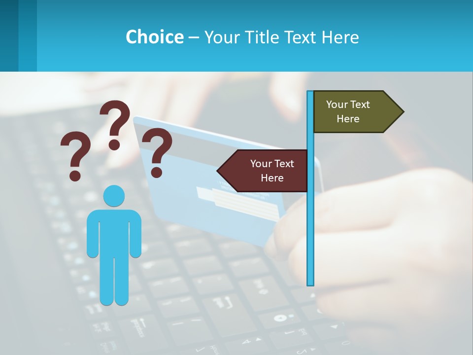 A Person Holding A Credit Card While Using A Laptop PowerPoint Template