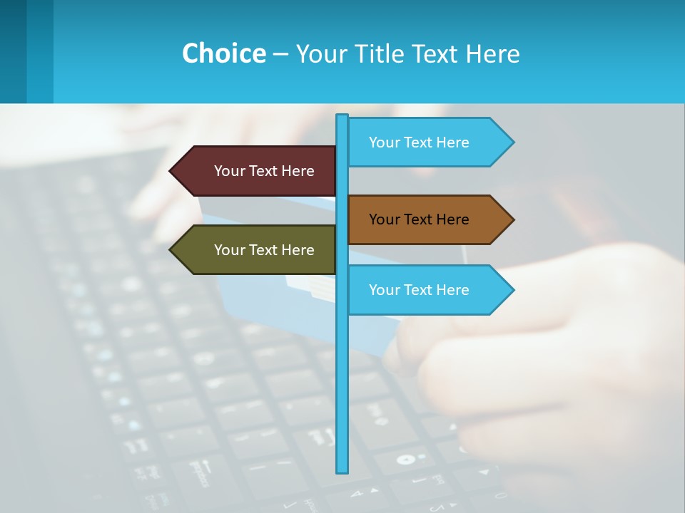 A Person Holding A Credit Card While Using A Laptop PowerPoint Template