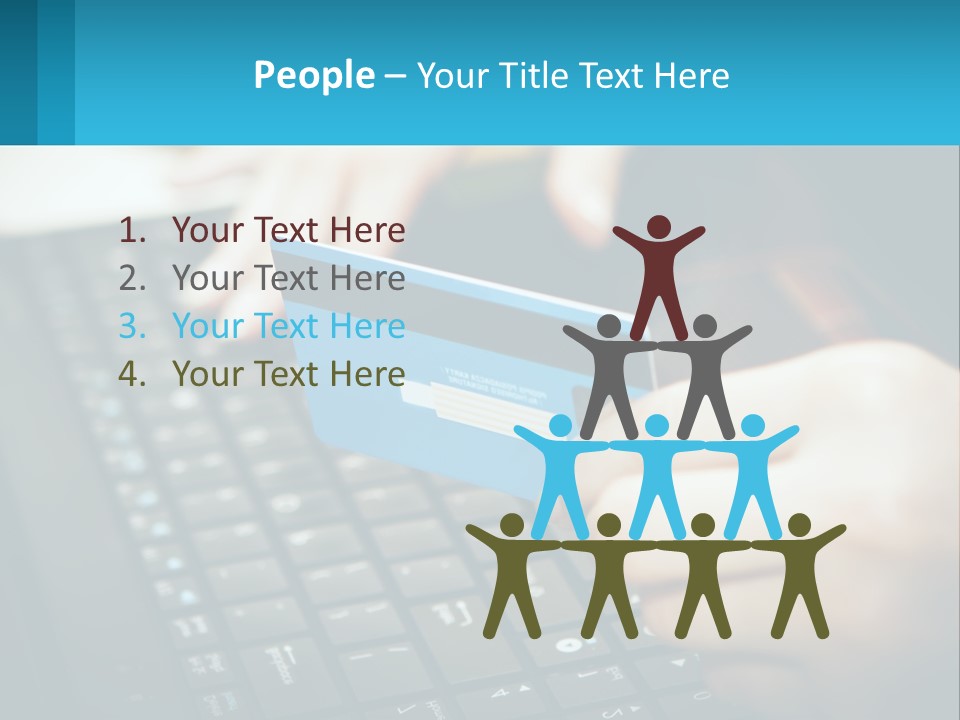 A Person Holding A Credit Card While Using A Laptop PowerPoint Template