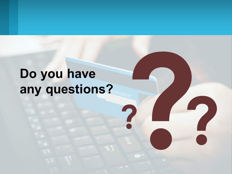 A Person Holding A Credit Card While Using A Laptop PowerPoint Template