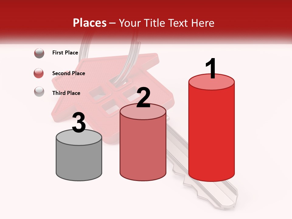 A Red House Key On A White Background PowerPoint Template