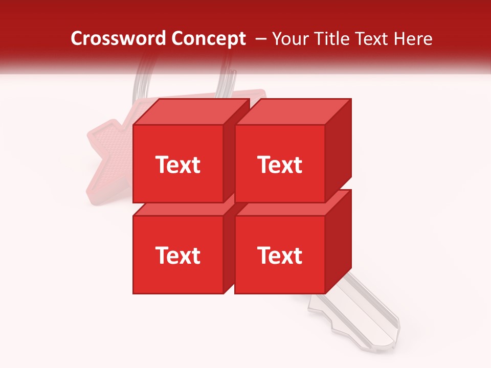A Red House Key On A White Background PowerPoint Template