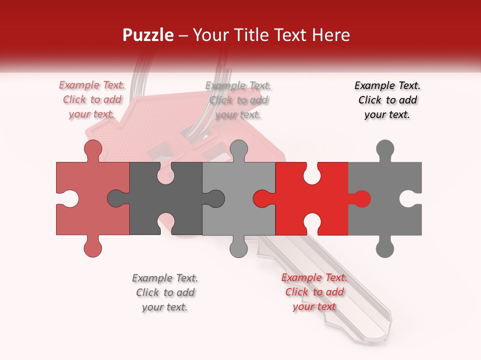 A Red House Key On A White Background PowerPoint Template