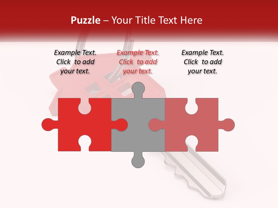 A Red House Key On A White Background PowerPoint Template