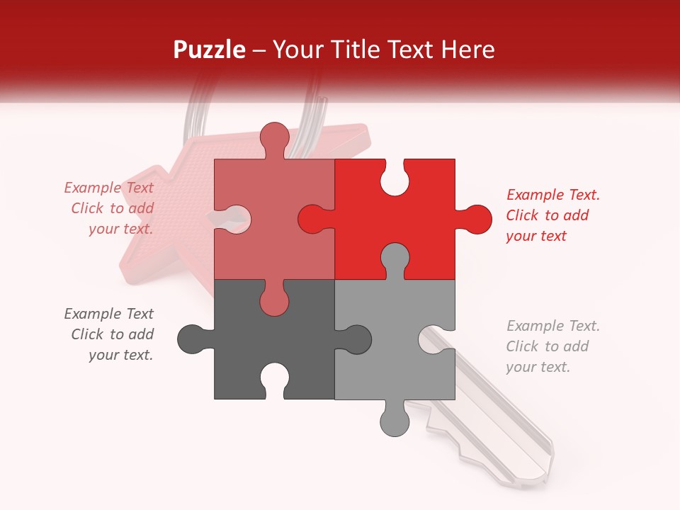 A Red House Key On A White Background PowerPoint Template