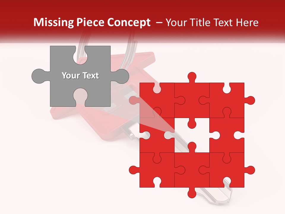 A Red House Key On A White Background PowerPoint Template