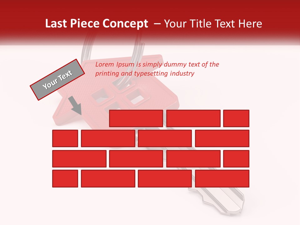 A Red House Key On A White Background PowerPoint Template