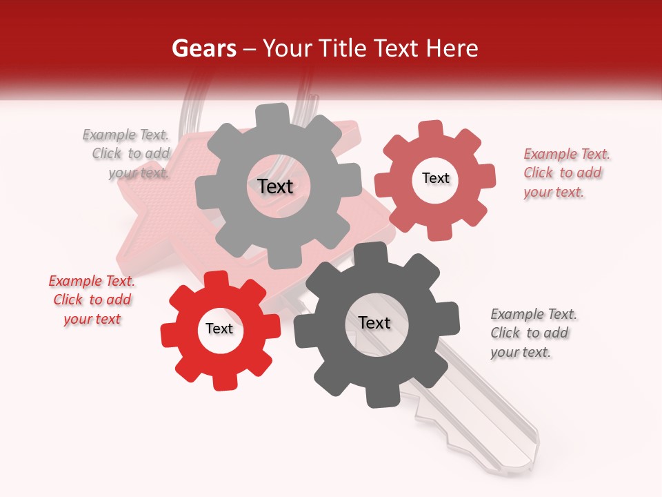 A Red House Key On A White Background PowerPoint Template