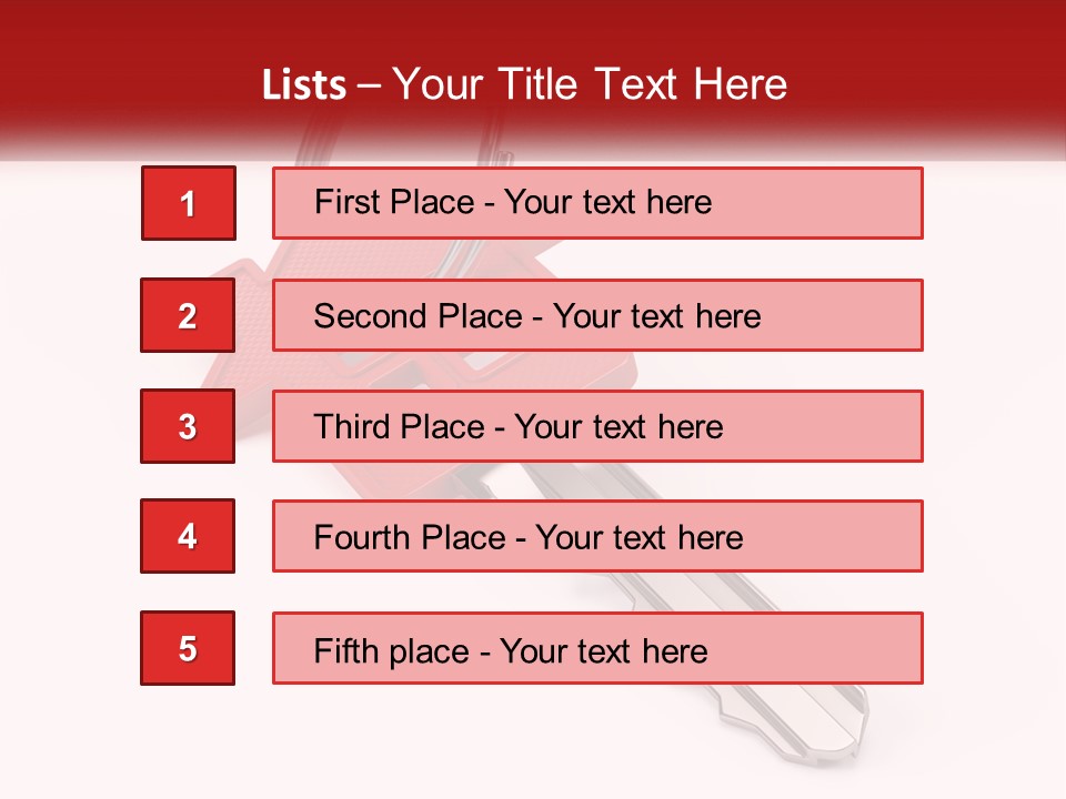 A Red House Key On A White Background PowerPoint Template