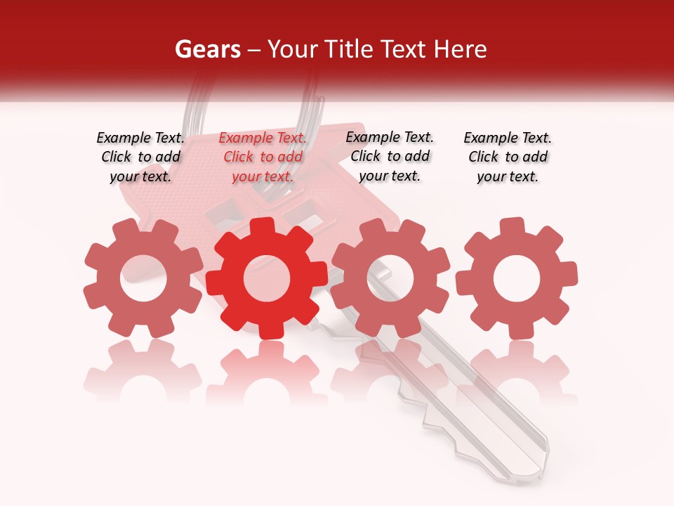 A Red House Key On A White Background PowerPoint Template