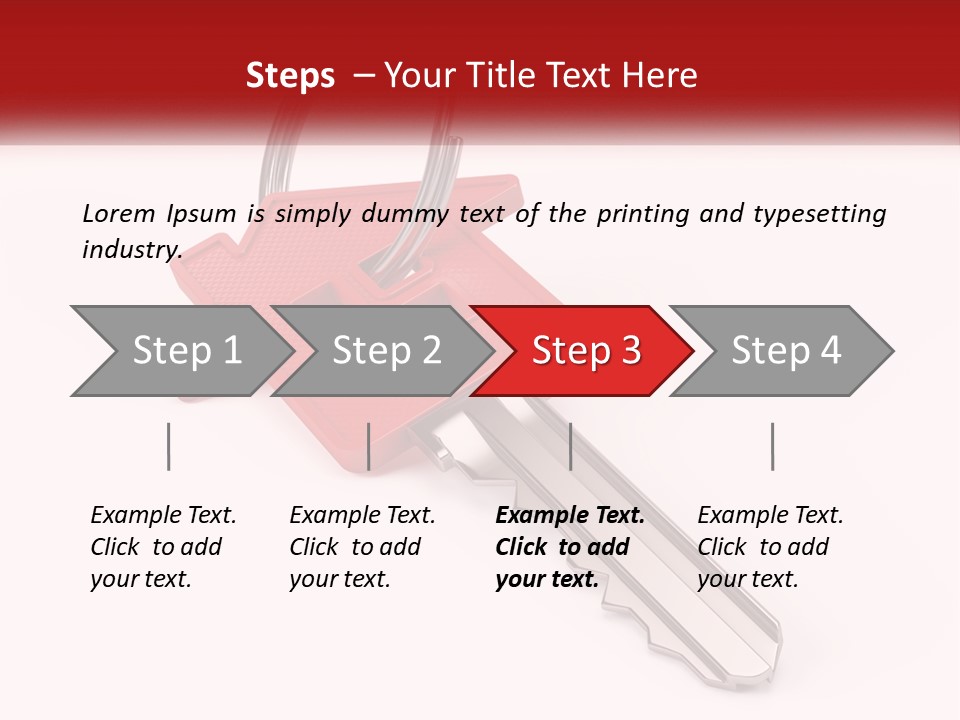 A Red House Key On A White Background PowerPoint Template