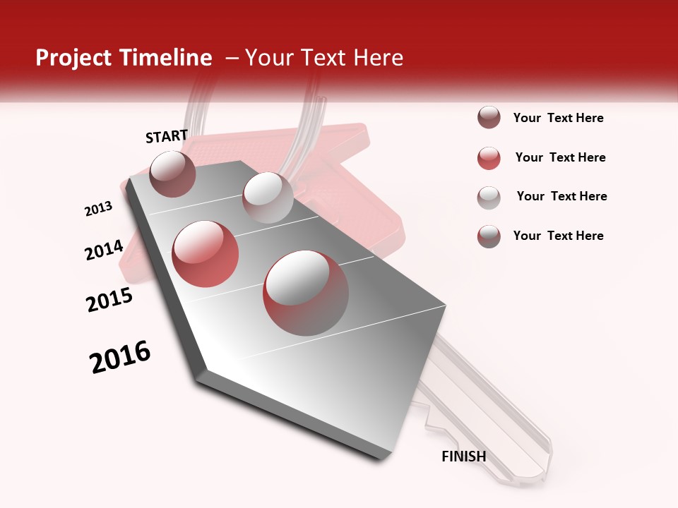 A Red House Key On A White Background PowerPoint Template