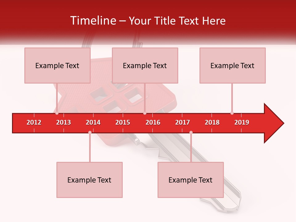 A Red House Key On A White Background PowerPoint Template